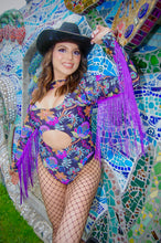 Load image into Gallery viewer, Midnight Magic Fringe Bodysuit