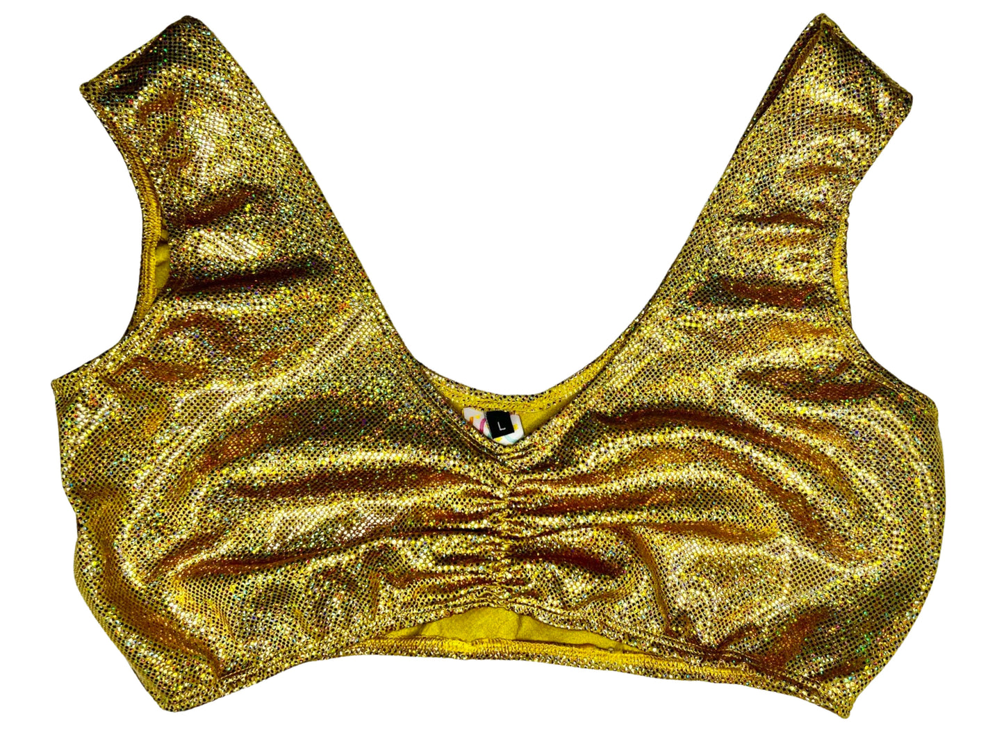 L - Gold Glitz Cinch Tank